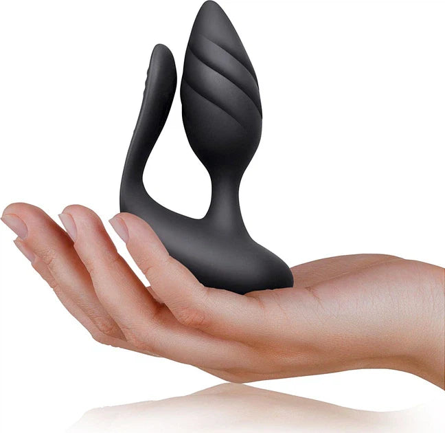 Rocks Off Cocktail Couples Remote Control Silicone Dual Anal Plug Pussy Vibrator