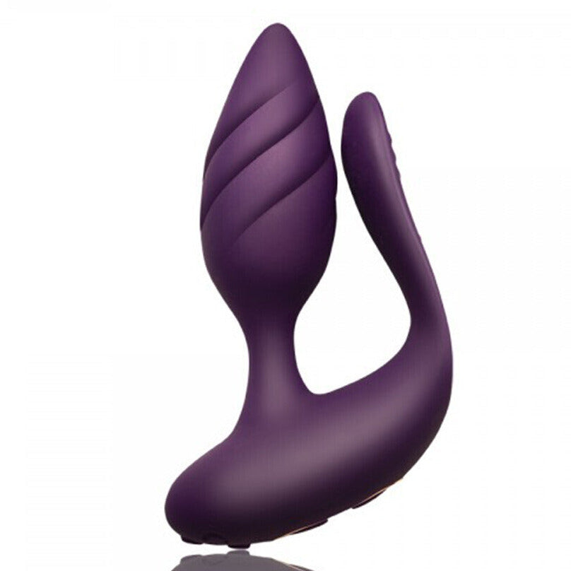 Rocks Off Cocktail Couples Remote Control Silicone Dual Anal Plug Pussy Vibrator