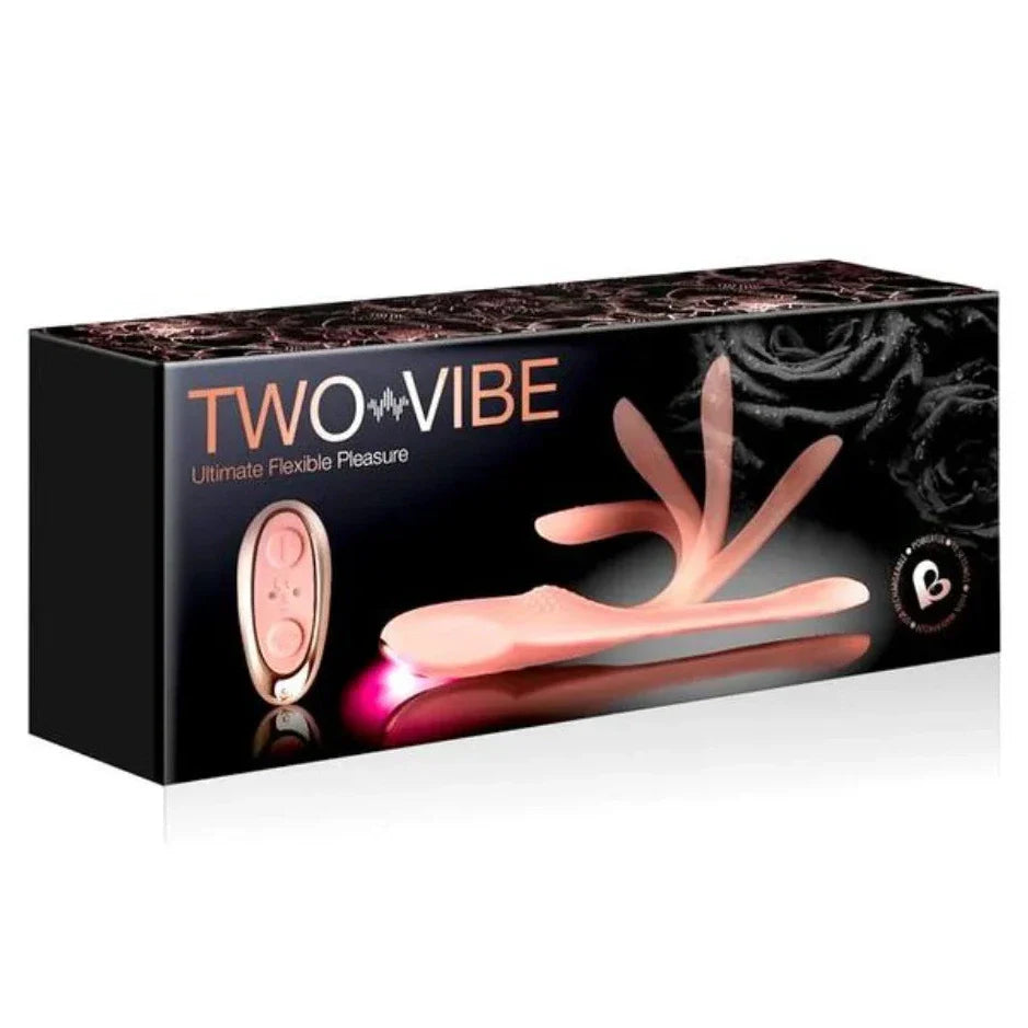 Rocks Off Two Vibe Pink Ultimate Flexible Pleasure Couples Remote Dual Vibrator