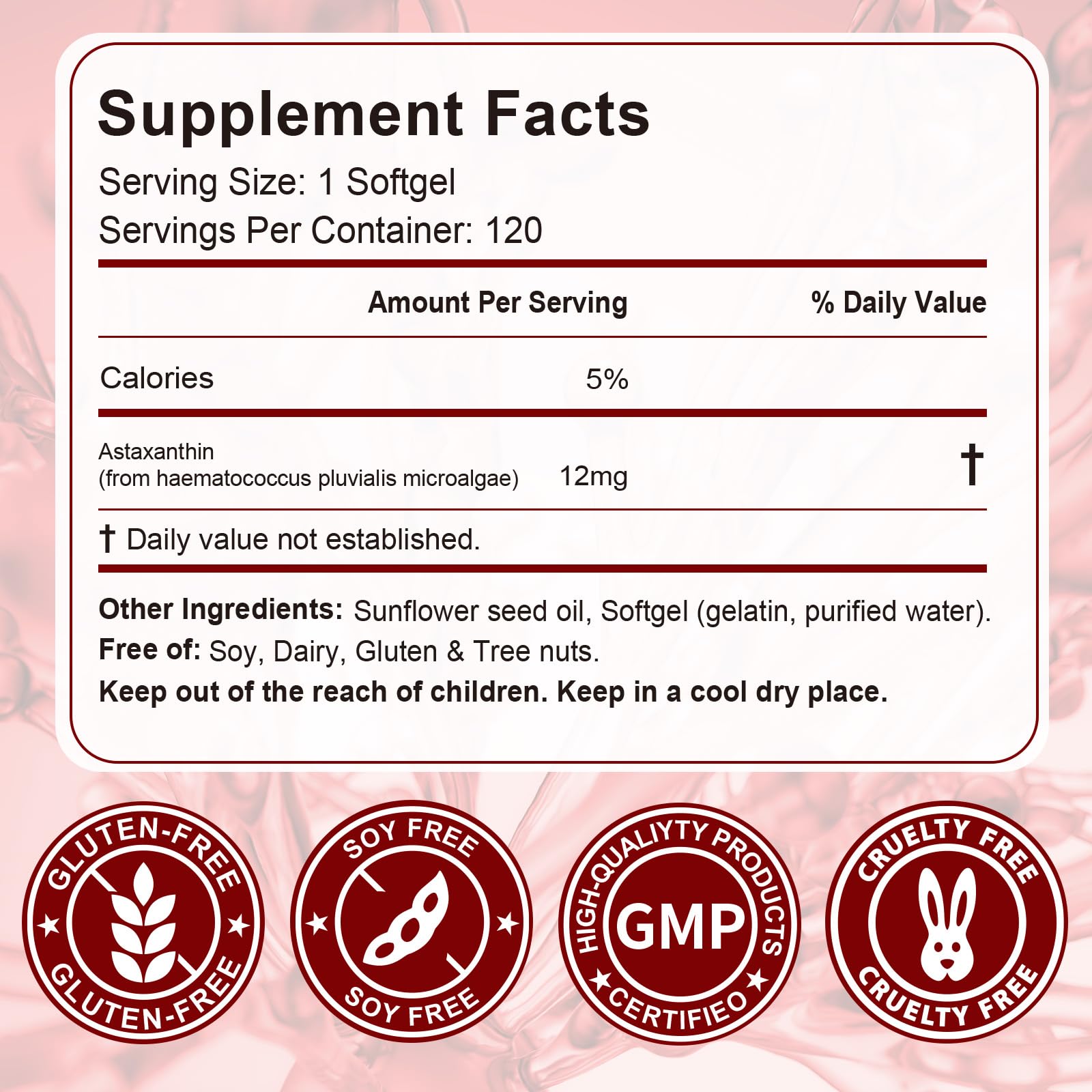 NenMaoKeNu Astaxanthin 12mg – Premium Antioxidant Softgels (120 Count) for Eye, Immune & Skin Health