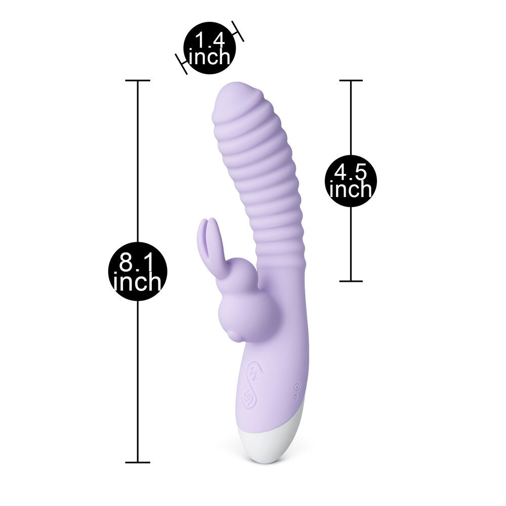 12 Speed Rabbit Clit G-Spot Vibrator Massager Purple USB Rechargeable Waterproof
