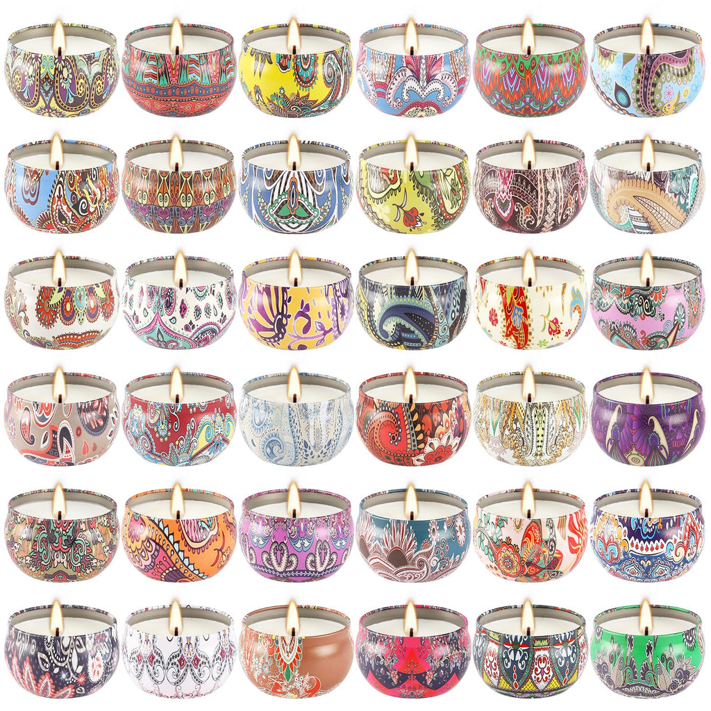 36 Pack Scented Candles Set – Natural Soy Wax, Aromatherapy Gift