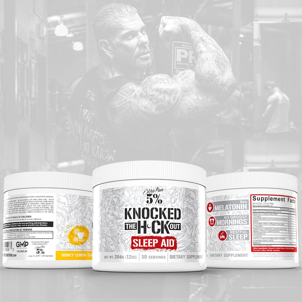 5% Nutrition Rich Piana Knocked Out Natural Sleep Aid | Deep Sleep & Post-Workout Recovery | Apple Cider
