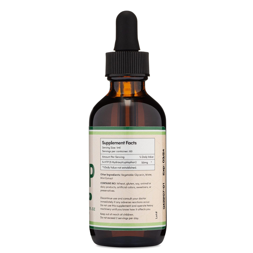 5-HTP Liquid Drops – 60 Servings of 50mg 99%+ 5-HTP | Serotonin Support by Double Wood