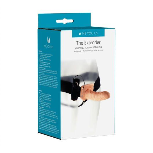 6 Inch Vibrating Hollow Strap On Dildo Penis Sleeve Realistic Extender Extension