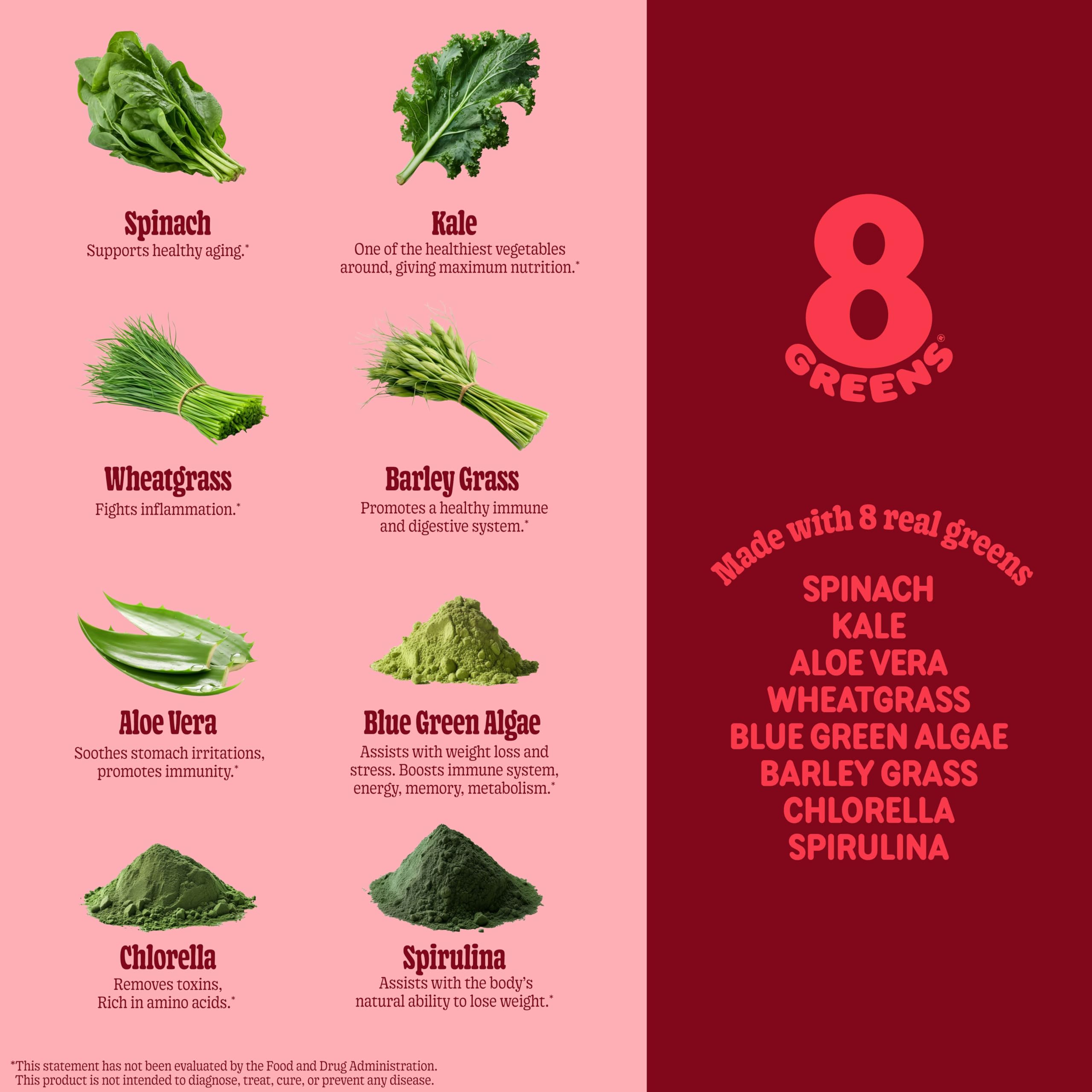 8Greens Daily Greens Gummies – Superfood Booster, Energy & Immunity (Apple)