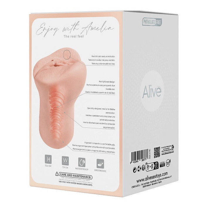 Alive Amelia Super Realistic Pussy Male Masturbator Vagina Stroker Solo Massager