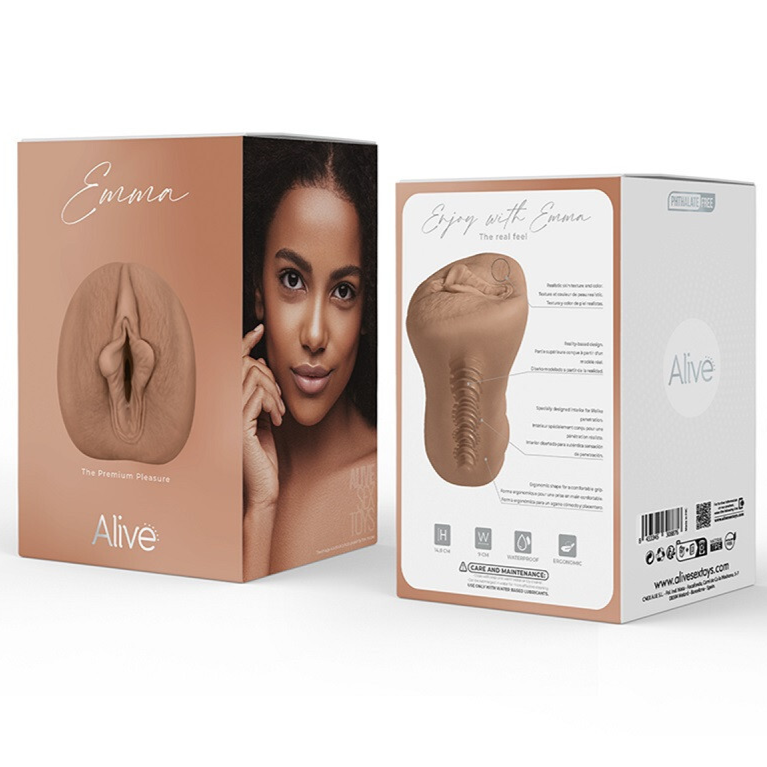 Alive Emma Super Realistic Pussy Male Masturbator Vagina Stroker Solo Massager