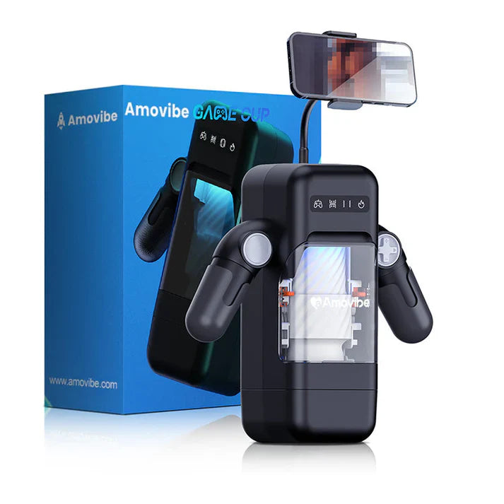 Amovibe Thrusting Vibrating & Heating Silicone Auto Stroker Male Masturbator Game Cup