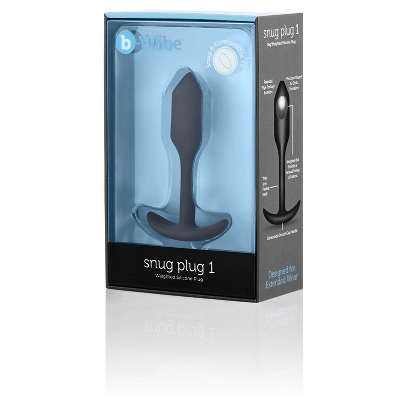b-Vibe Anal Snug Plug 1 Silicone Weighted Butt Plug Black Green Violet Fuchsia