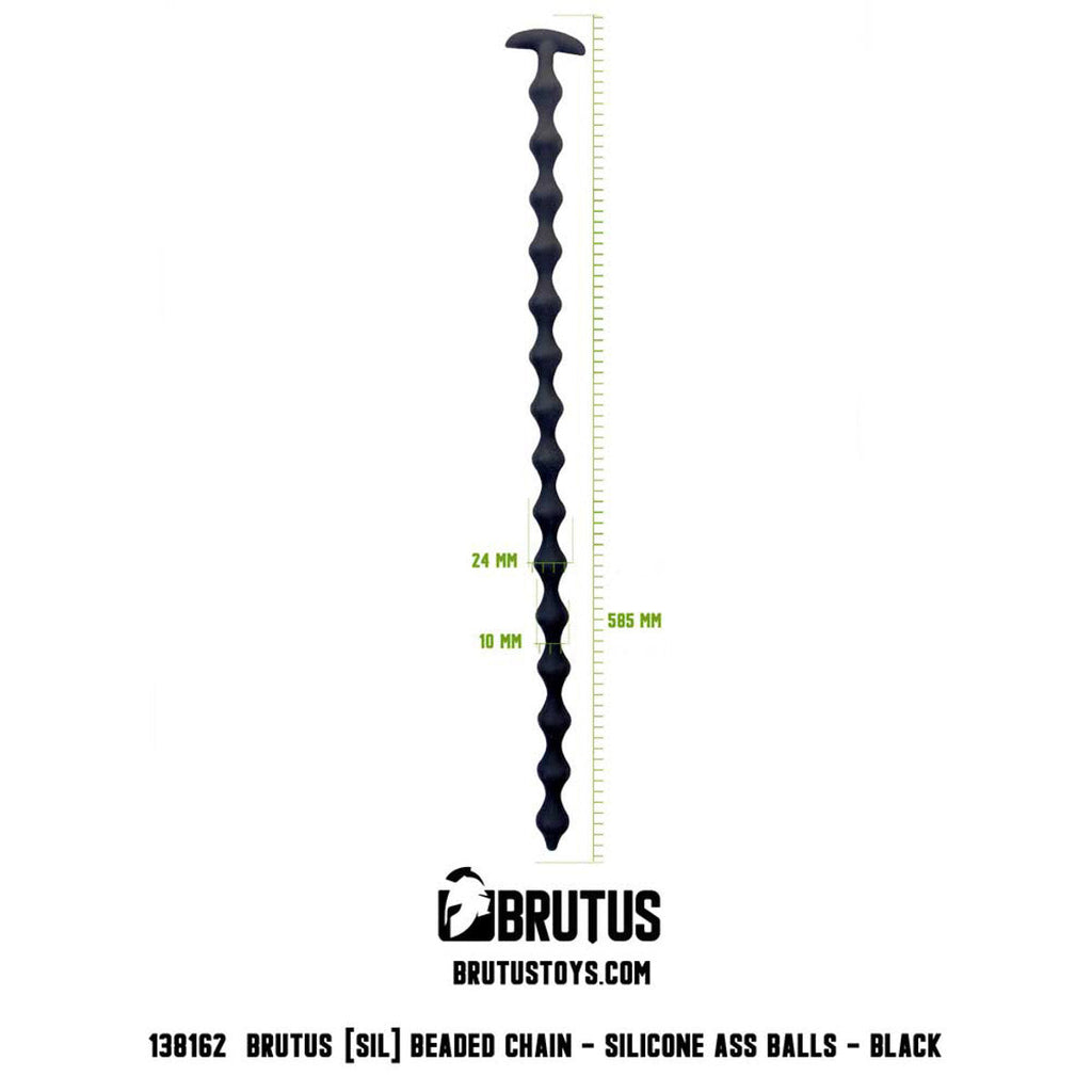 BRUTUS Beaded Chain 58cm Silicone Ass Balls Prostate Stimulator Anal Beads Probe