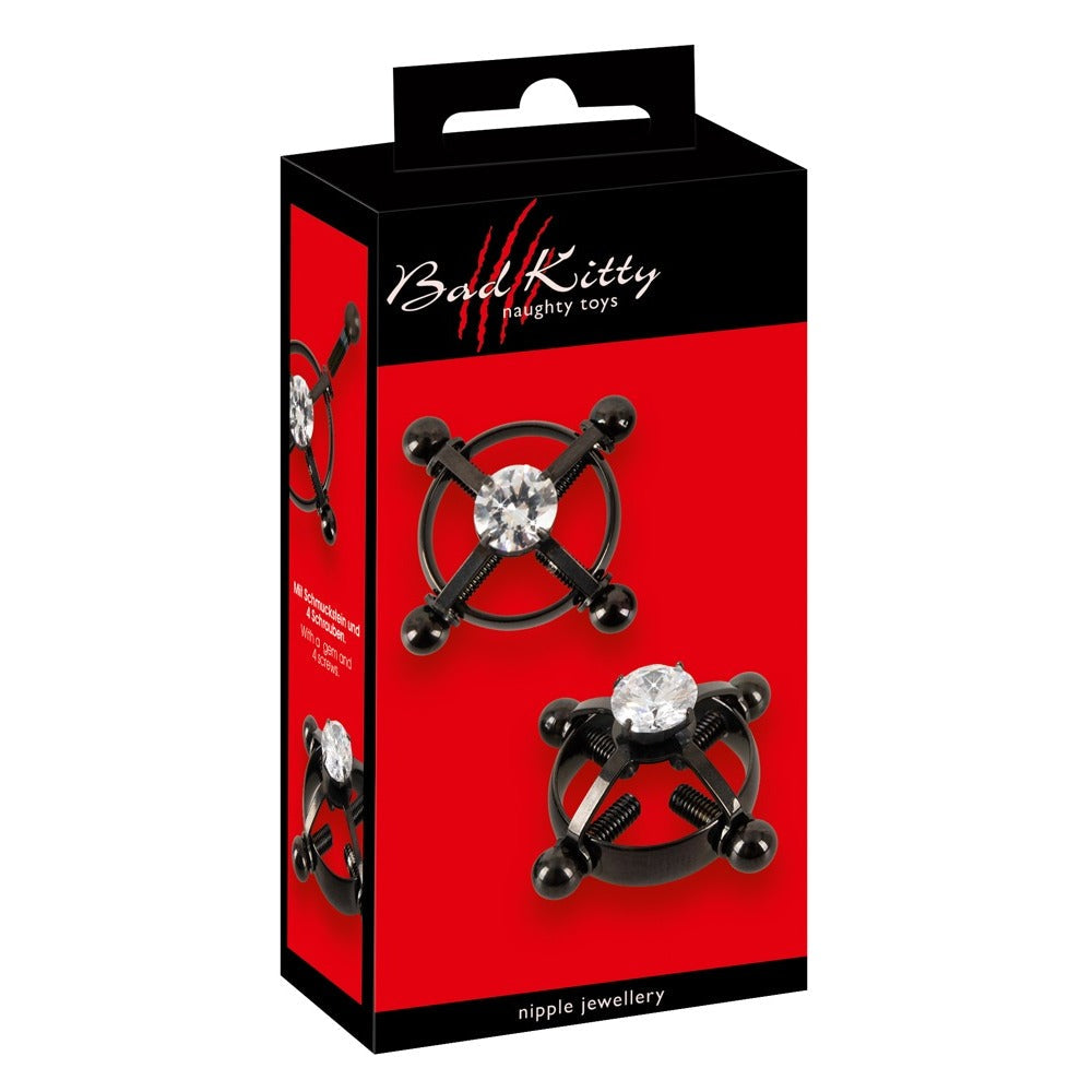 Bad Kitty Shiny Star Stainless Steel Nipple Jewellery Adjustable Clamps