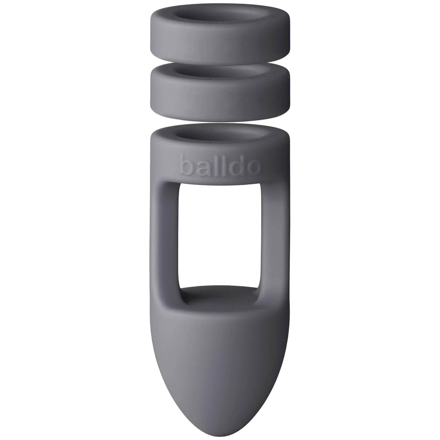 Balldo The Worlds First Ball Dildo Grey Silicone Testicle Sleeve Ring Extender