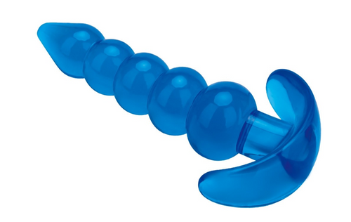 Blue Line Medium Beaded Anal Butt Plug Blue 4.5 Inch Prostate Stimulator BDSM
