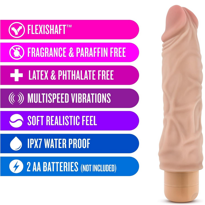 Blush Novelties Dr. Skin Cock Vibe 10 Realistic Vibrating Dildo 8.5 Inches