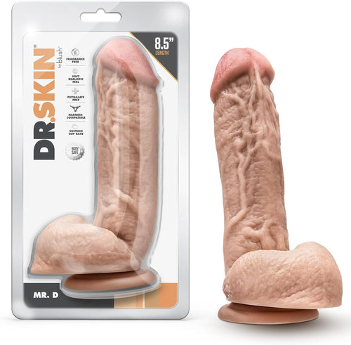Blush Novelties Dr. Skin Mr. D 8.5 Inch Realistic Suction Cup Dildo With Balls