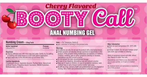 Booty Call Numbing Gel Desensitizing Lotion For Anal Play Sex Cherry 1.5oz