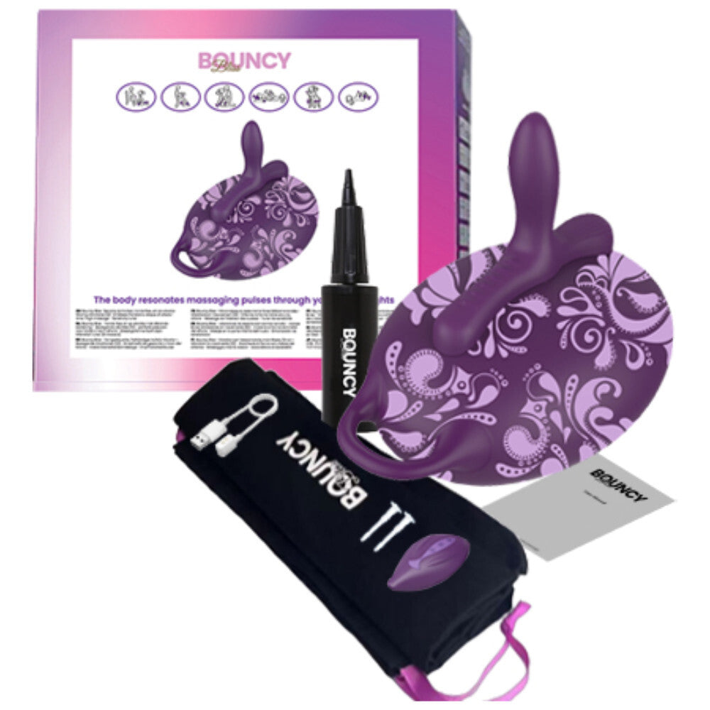 Bouncy Bliss Sit-On Vibrator 10 Mode Remote Control Inflatable Sex Machine