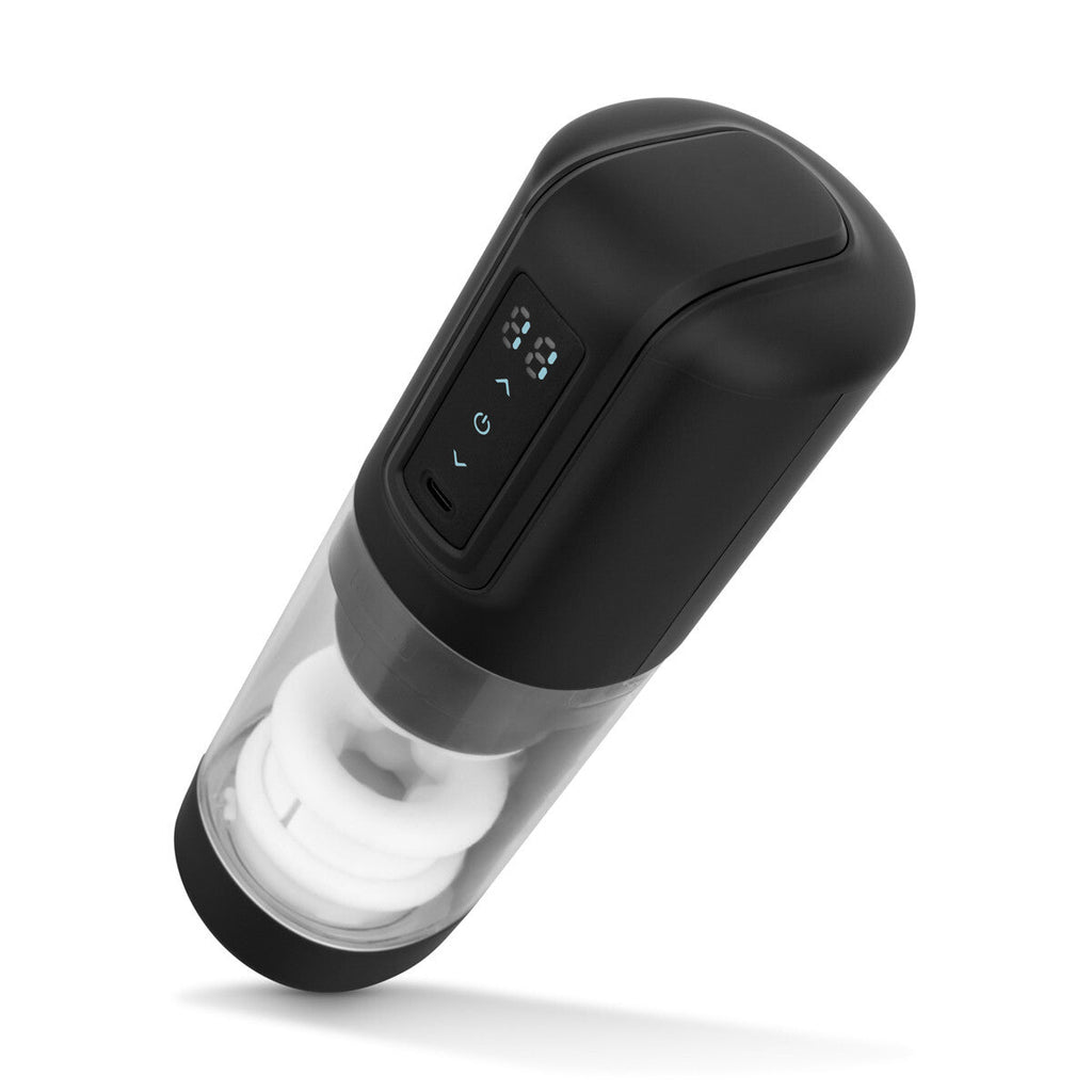 CRUIZR CX10 Thrusting & Rotating Clear Male Vibrating Masturbator Auto Stroker