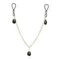 California Exotic Nipple Play Non-Piercing Lasso Chain Silicone Jewellery - Onyx