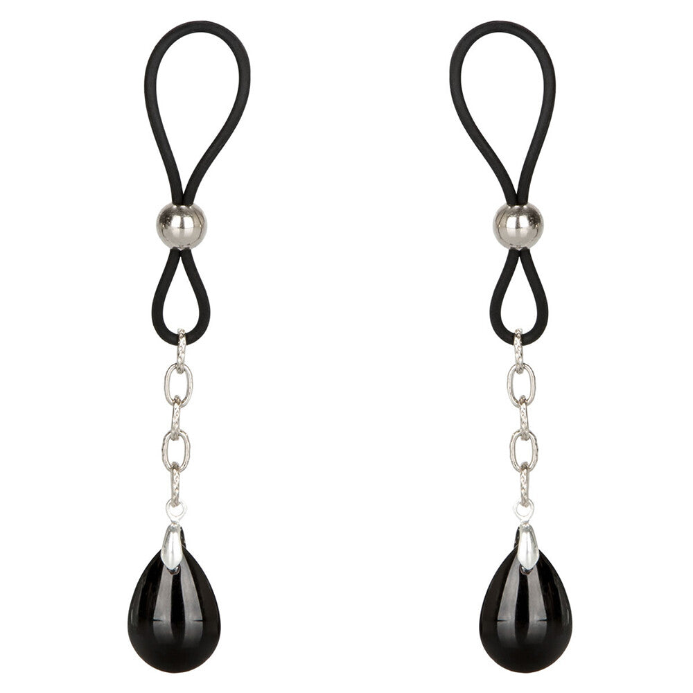 California Exotic Silicone Nipple Play Non-Piercing Lasso Jewellery - Onyx
