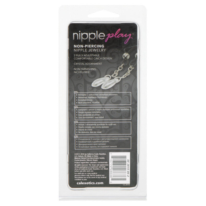 California Exotic Nipple Play Non-Piercing Lasso Silicone Jewellery - Crystal