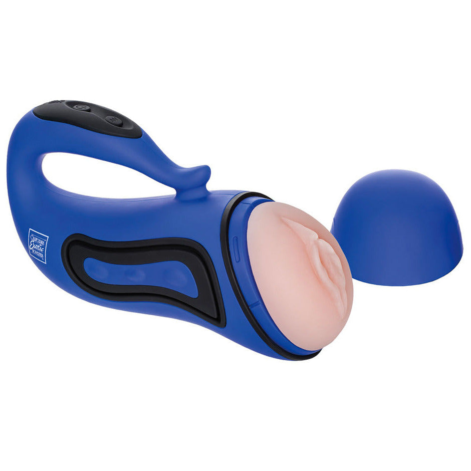 California Exotic Apollo Alpha Stroker 2 Rechargeable Blue Male Masturbator