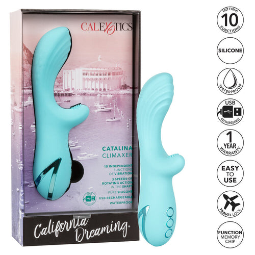 California Exotic Dreaming Catalina Climaxer Rotating Rabbit Vibrator Silicone Massager