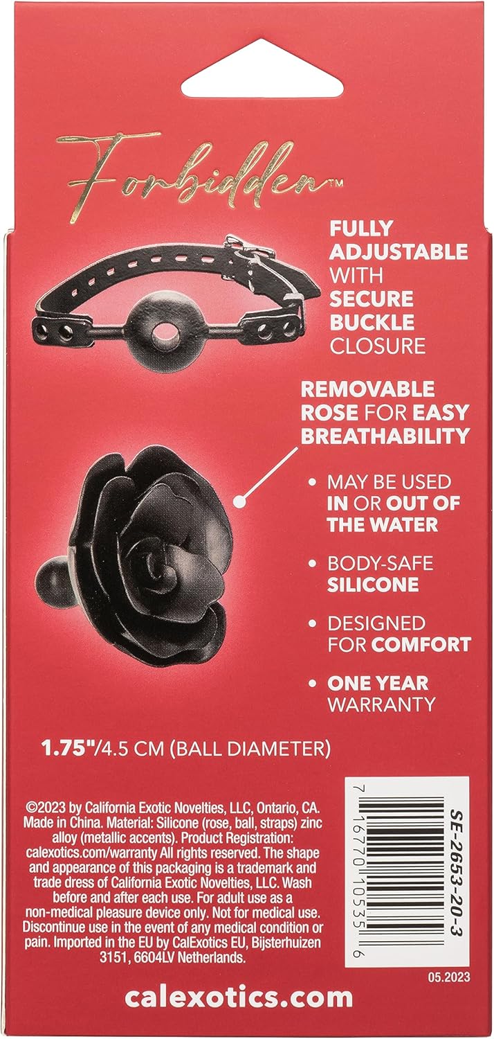 California Exotic Forbidden Removable Silicone Rose Ball Gag Mouth Bondage