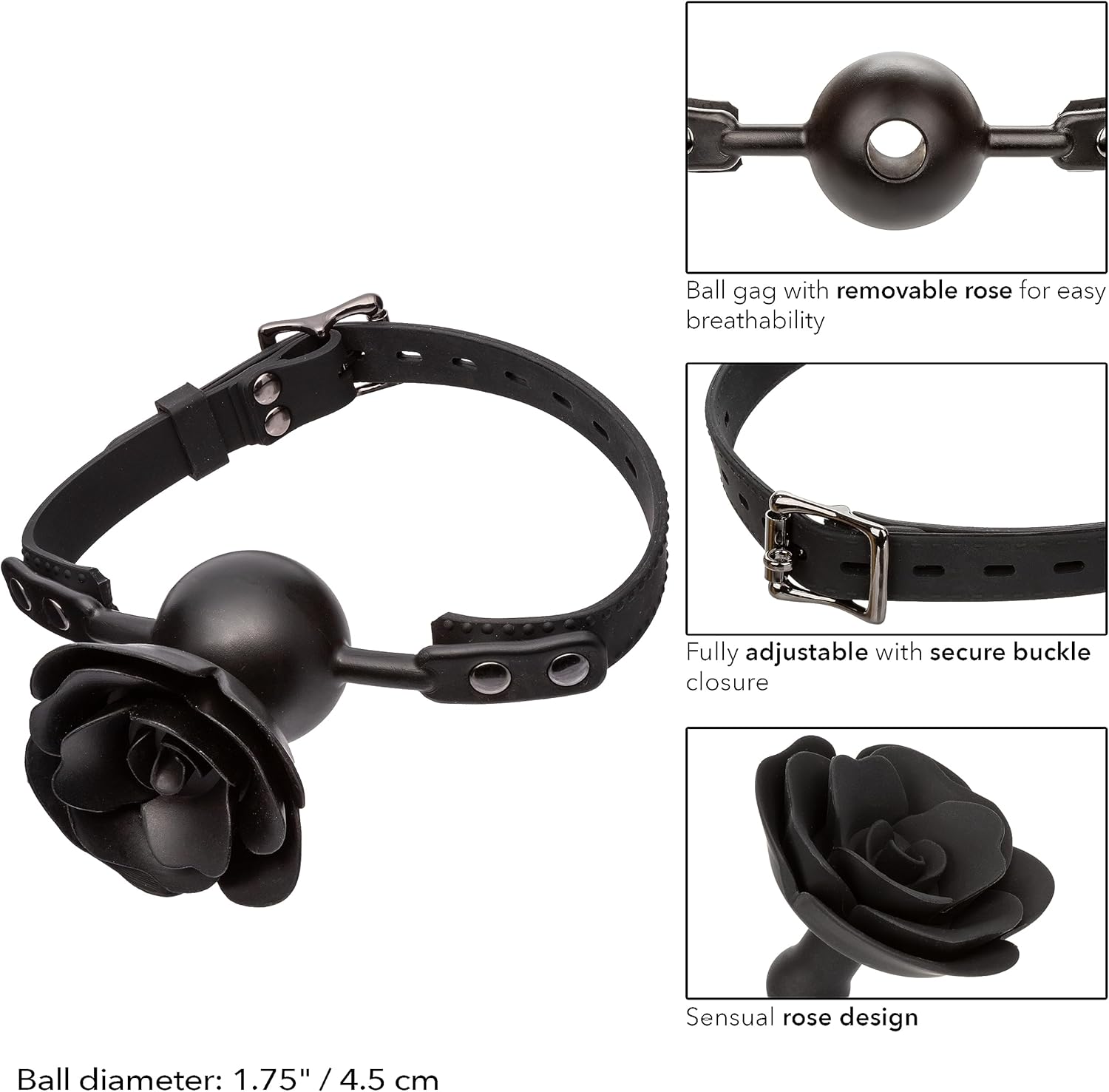 California Exotic Forbidden Removable Silicone Rose Ball Gag Mouth Bondage