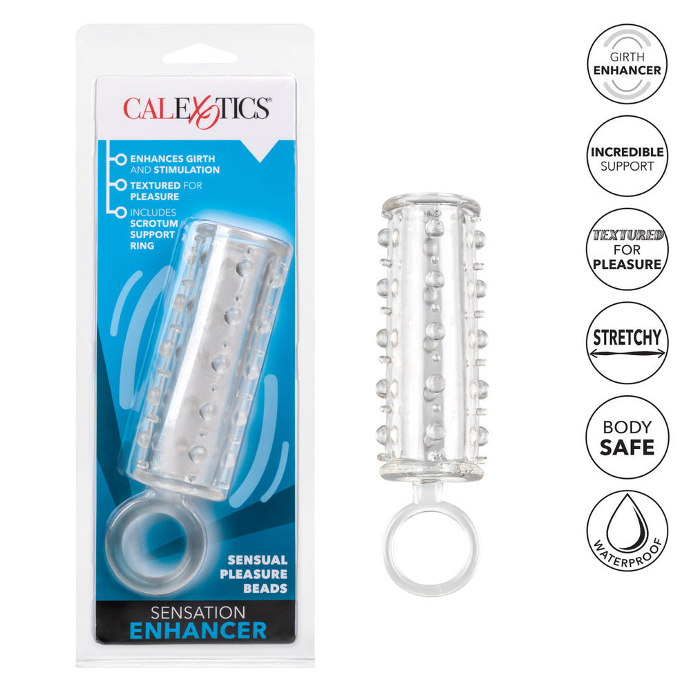 California Exotic Sensation Enhancer 4.5 Inch Beaded Girth Penis Sleeve Open Ended