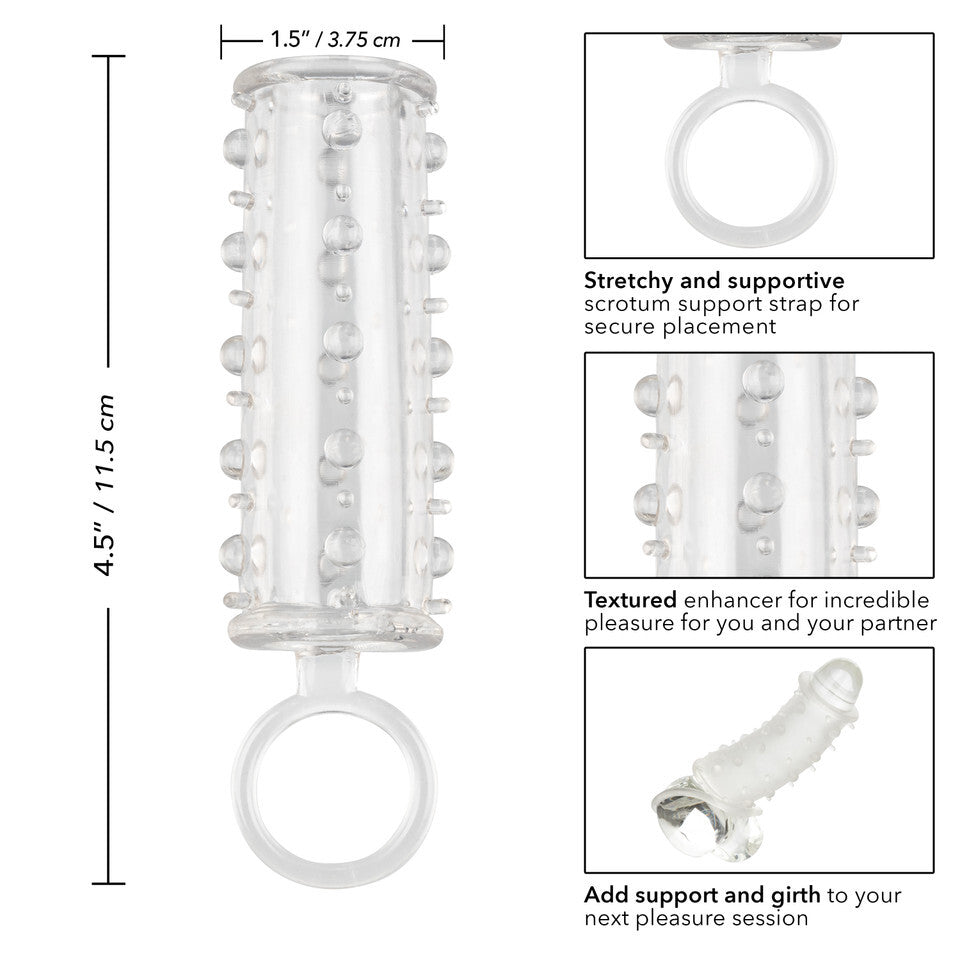 California Exotic Sensation Enhancer 4.5 Inch Beaded Girth Penis Sleeve Open Ended