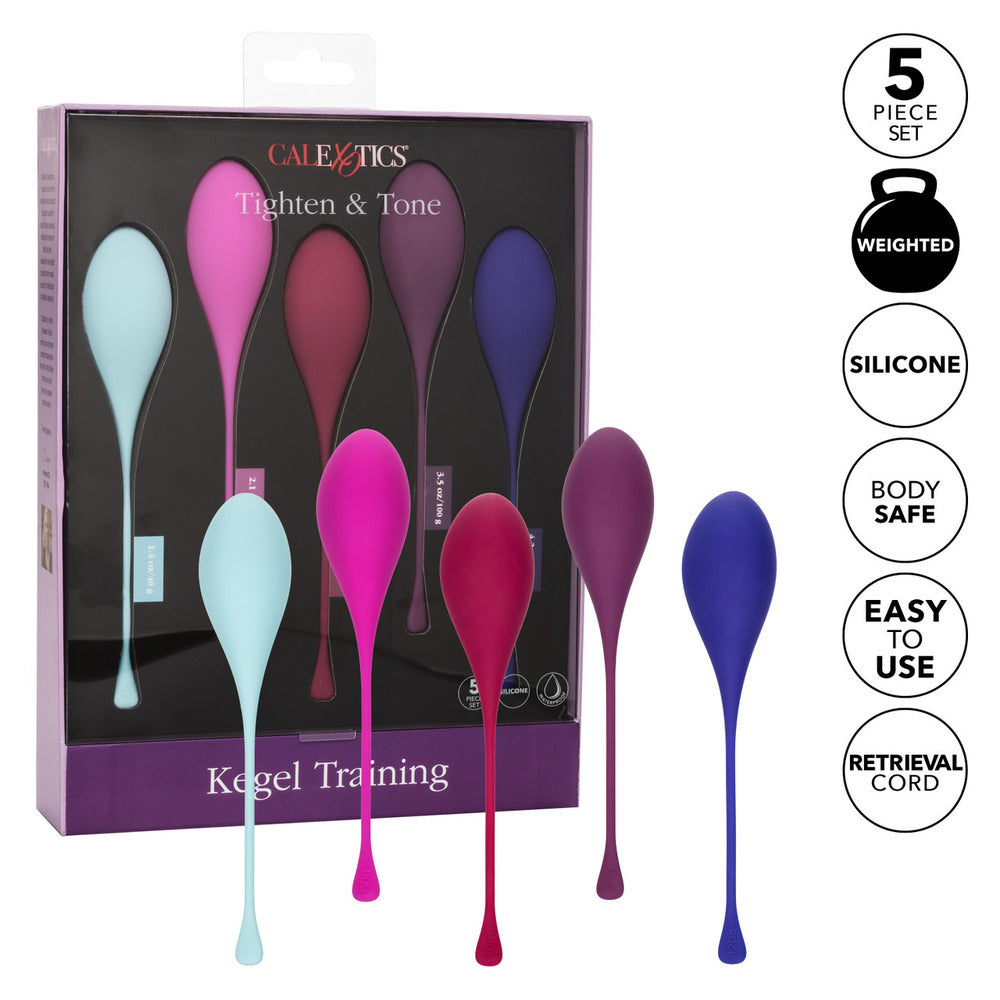 California Exotic Silicone Tighten And Tone Kegel Training 5 Piece Set 40g - 120g