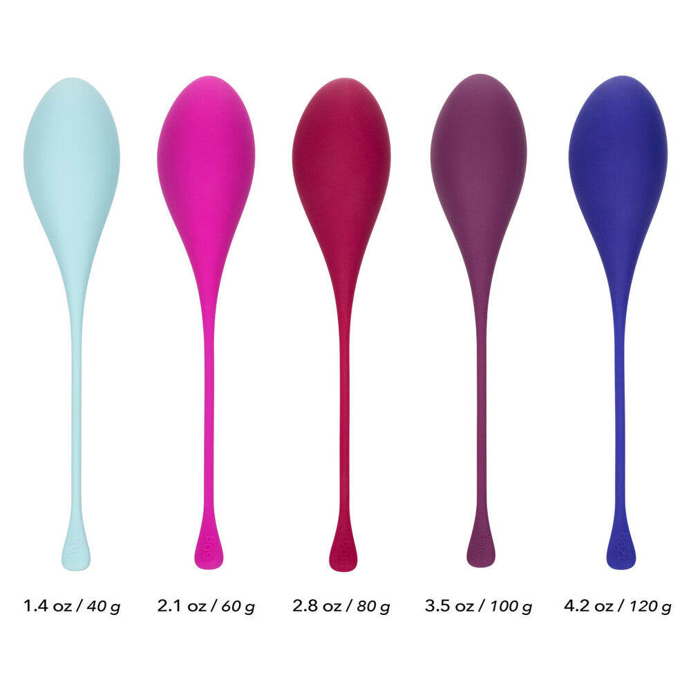 California Exotic Silicone Tighten And Tone Kegel Training 5 Piece Set 40g - 120g