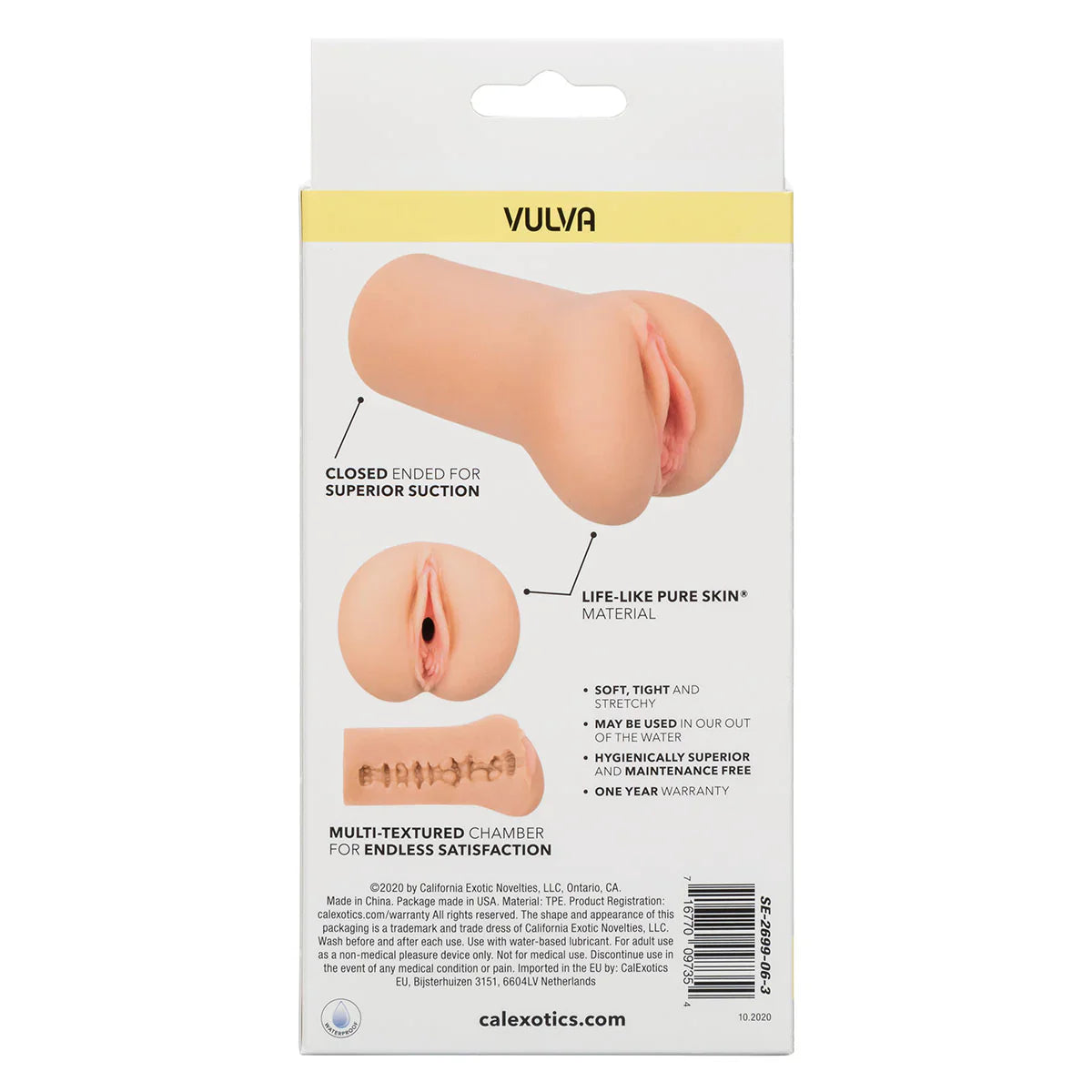 California Exotics Boundless Vulva Male Masturbator PureSkin Flesh Light Stroker