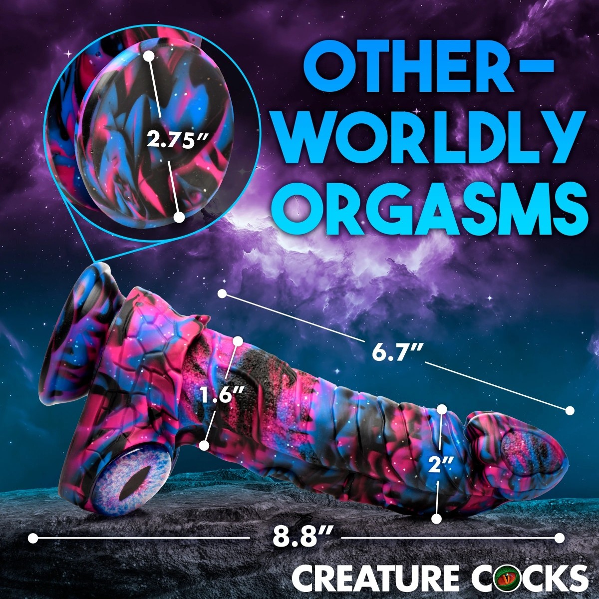 Creature Cocks Alienoid Silicone Fantasy Alien Monster Suction Cup Dildo 8.8 Inch