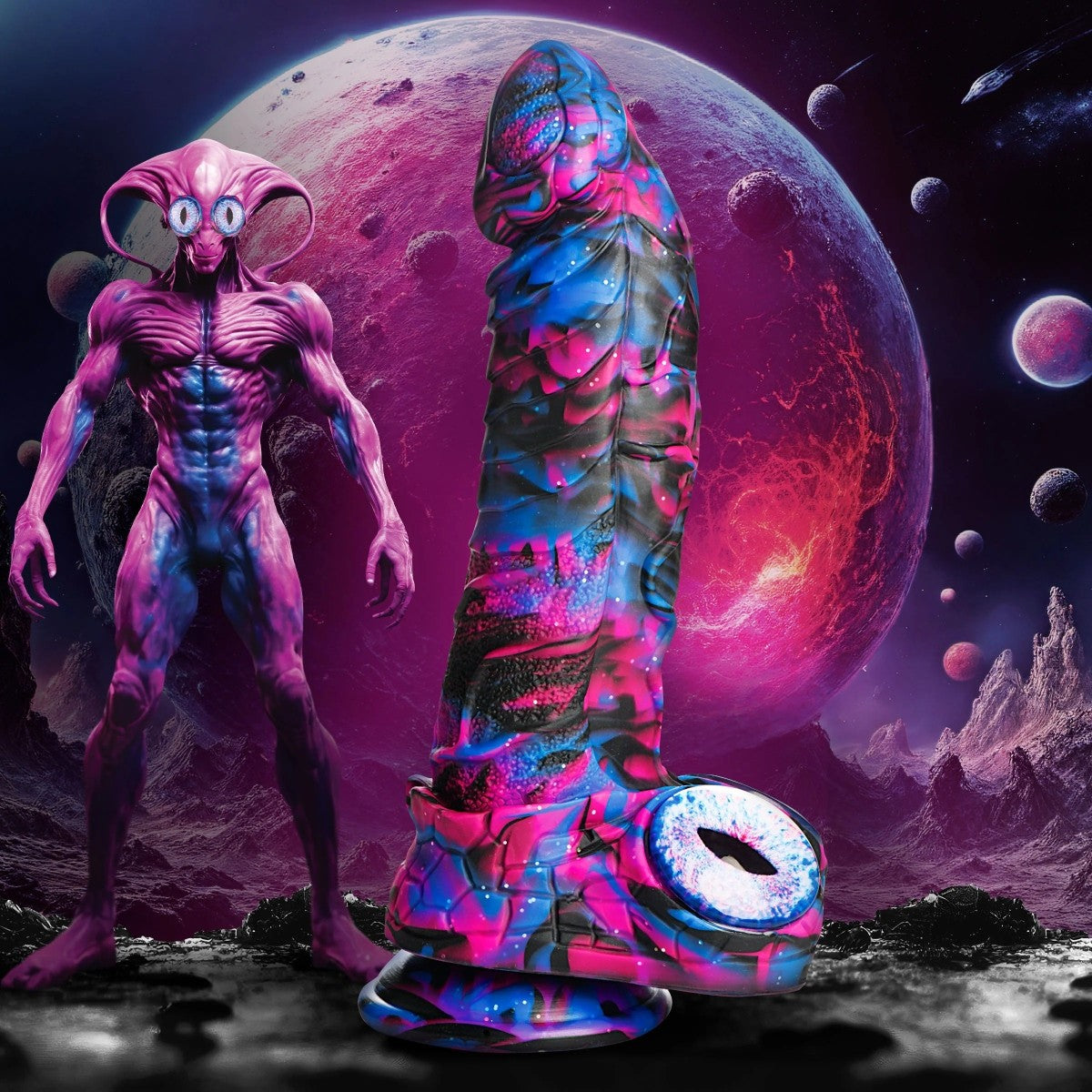 Creature Cocks Alienoid Silicone Fantasy Alien Monster Suction Cup Dildo 8.8 Inch