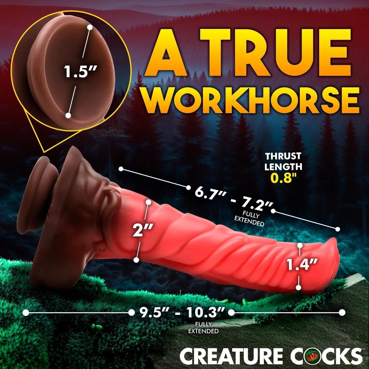 Creature Cocks Deluxe Centaur Thrusting Vibrating Silicone Fantasy Dildo Fetish