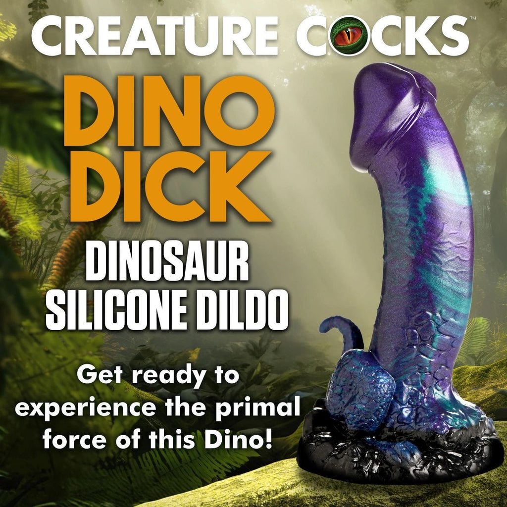 Creature Cocks Dino Dick Dinosaur Silicone Suction Cup Dildo 7.3 Inch Fetish Kinky
