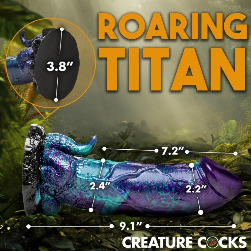 Creature Cocks Dino Dick Dinosaur Silicone Suction Cup Dildo 7.3 Inch Fetish Kinky