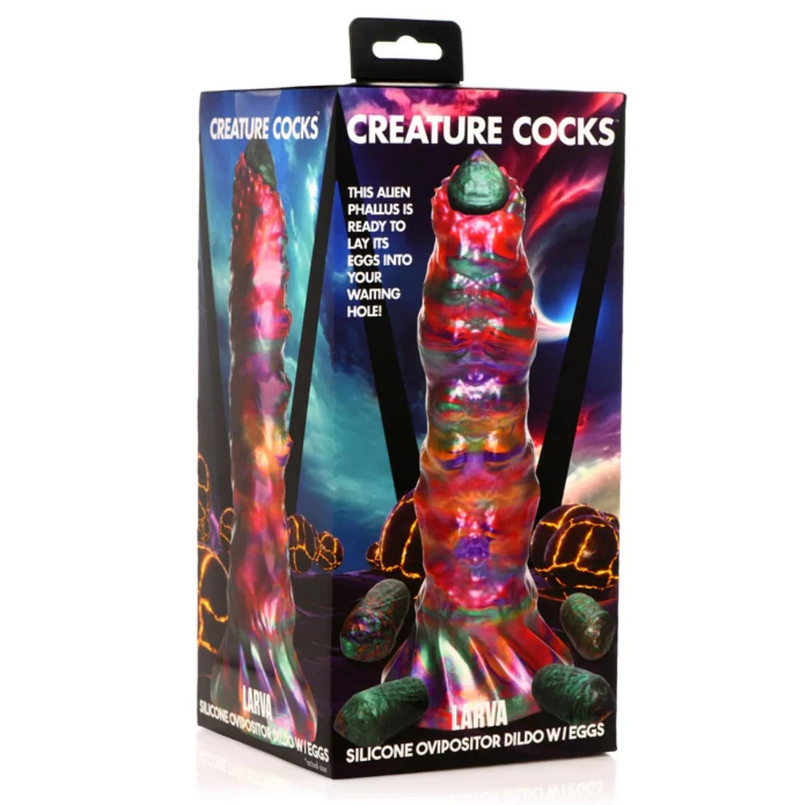 Creature Cocks Larva Ovipositor Silicone Fetish Dildo With Eggs