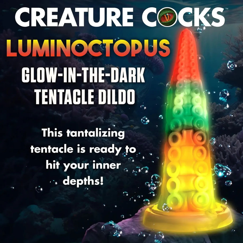 Creature Cocks Luminoctopus Glow-in-the-Dark Silicone 7.2 Inch Fantasy Dildo