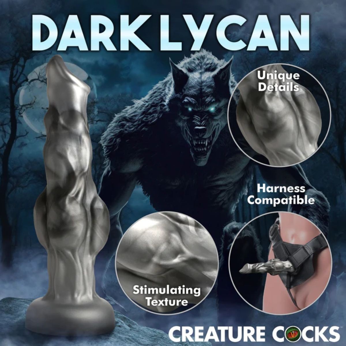 Creature Cocks Night Prowler Hound Silicone Monster 6.75 Inch Fantasy Dildo Knot