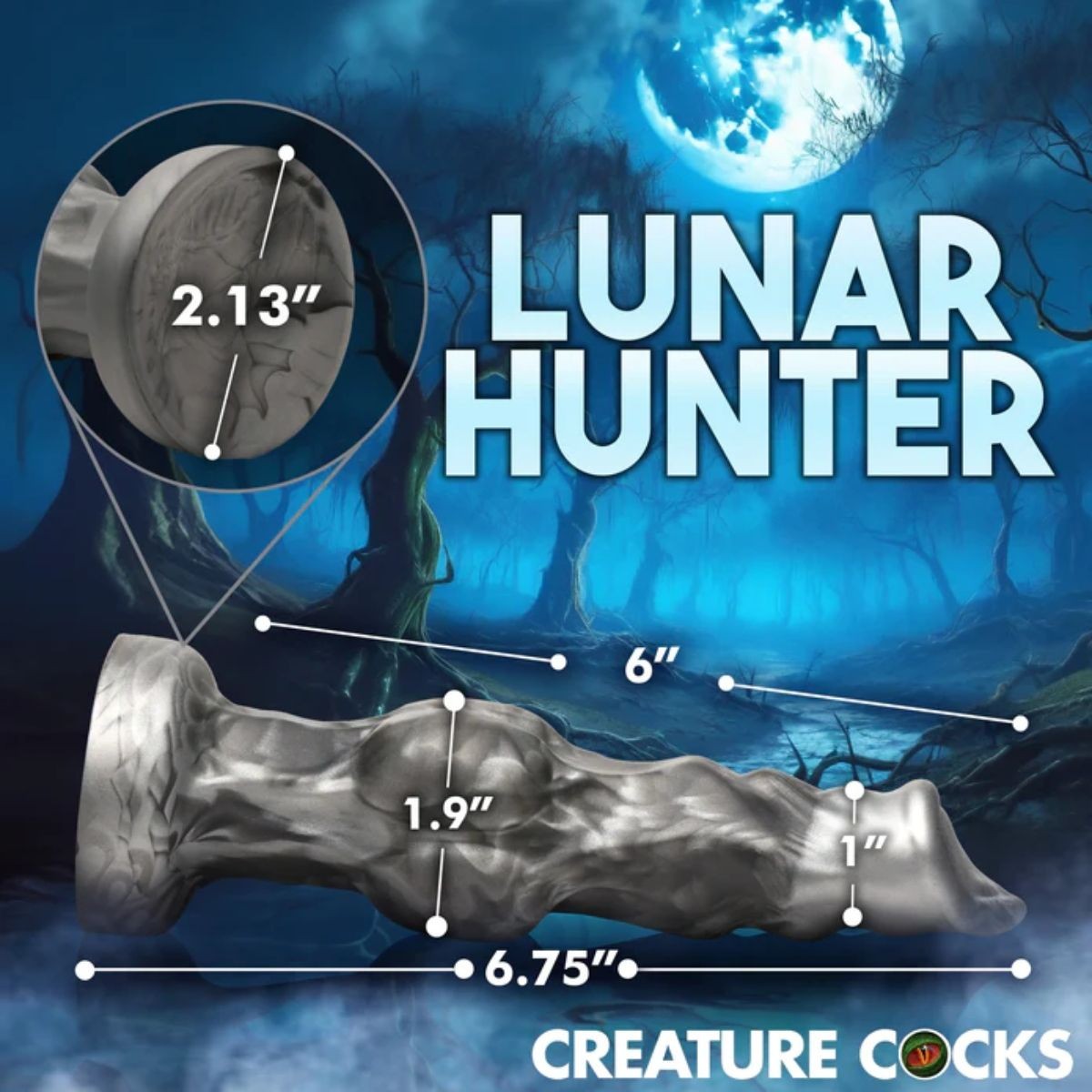 Creature Cocks Night Prowler Hound Silicone Monster 6.75 Inch Fantasy Dildo Knot