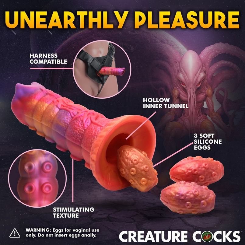 Creature Cocks Nymphoid Ovipositor Silicone Dildo & Eggs Sexy Fetish Kink BDSM