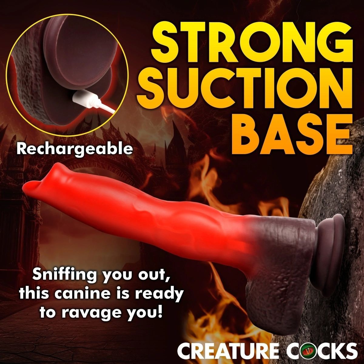 Creature Cocks Ramming Hound Thrusting & Vibrating Silicone Fetish Dildo Fantasy