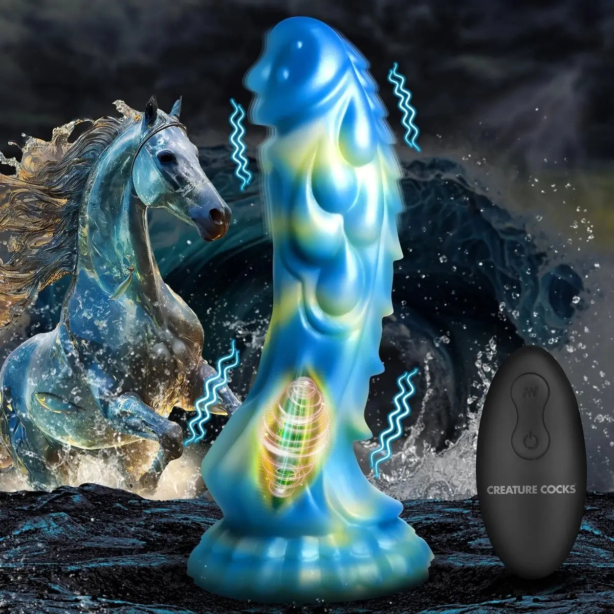 Creature Cocks Sea Stallion Silicone Monster 8.3 Inch Vibrating Fantasy Dildo