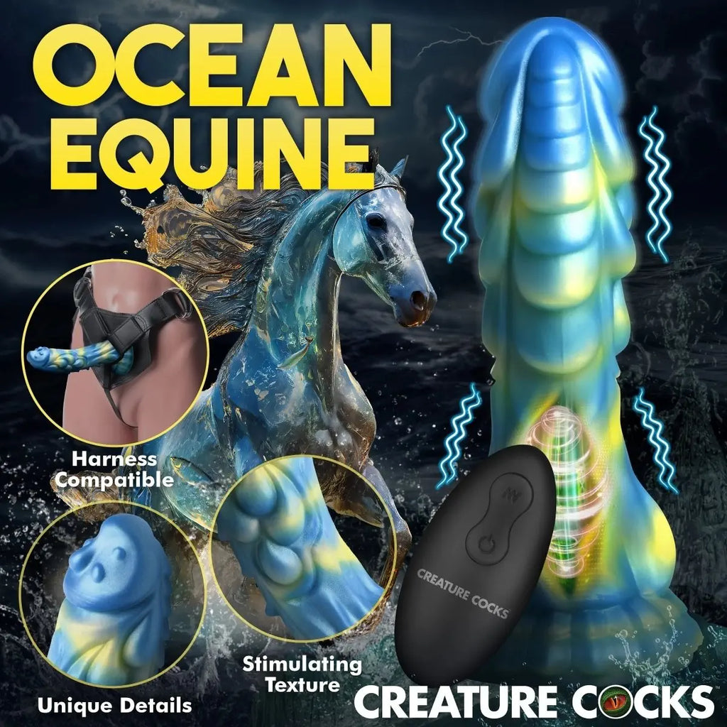 Creature Cocks Sea Stallion Silicone Monster 8.3 Inch Vibrating Fantasy Dildo