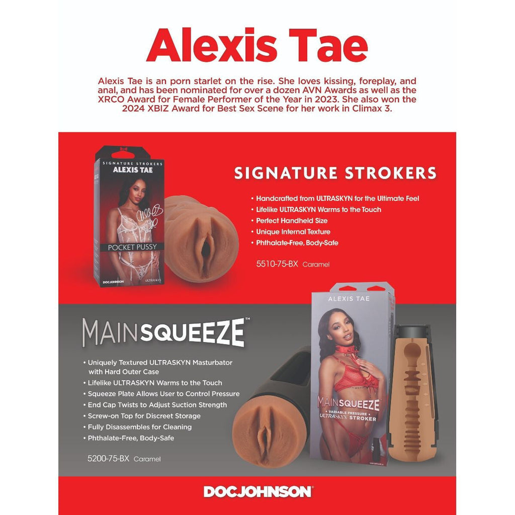 Doc Johnson Main Squeeze Alexis Tae Pussy Male Masturbator UltraSkyn Stroker