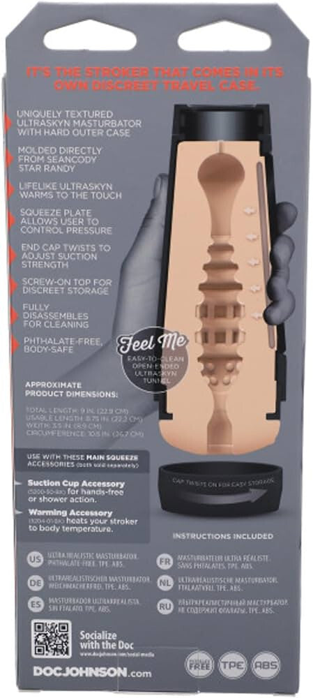 Doc Johnson ManSqueeze Randy Ass Male Masturbator UltraSkyn Anal Suction Stroker